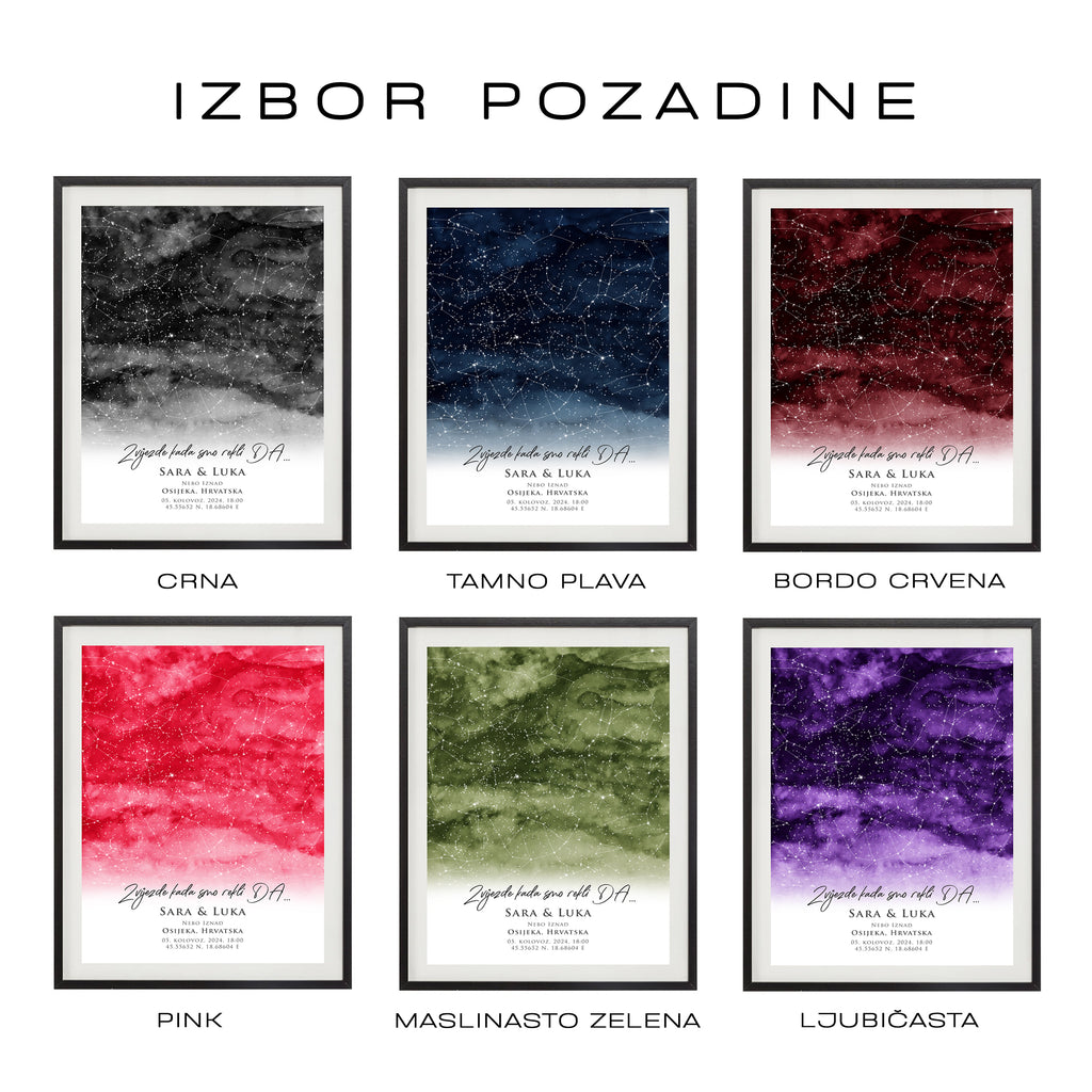 Zvjezdana karta - personalizirani print V5