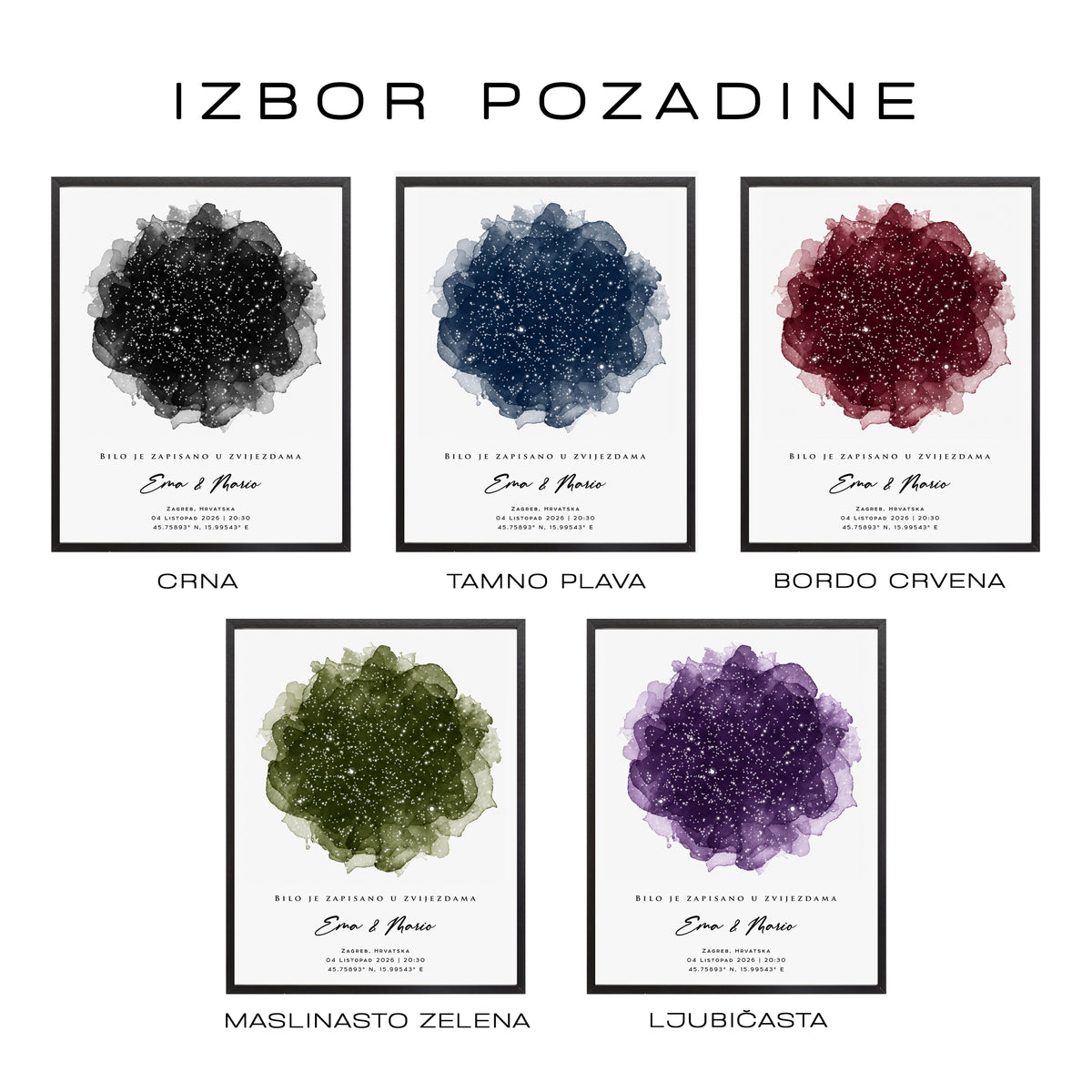 Zvjezdana karta - personalizirani print V8