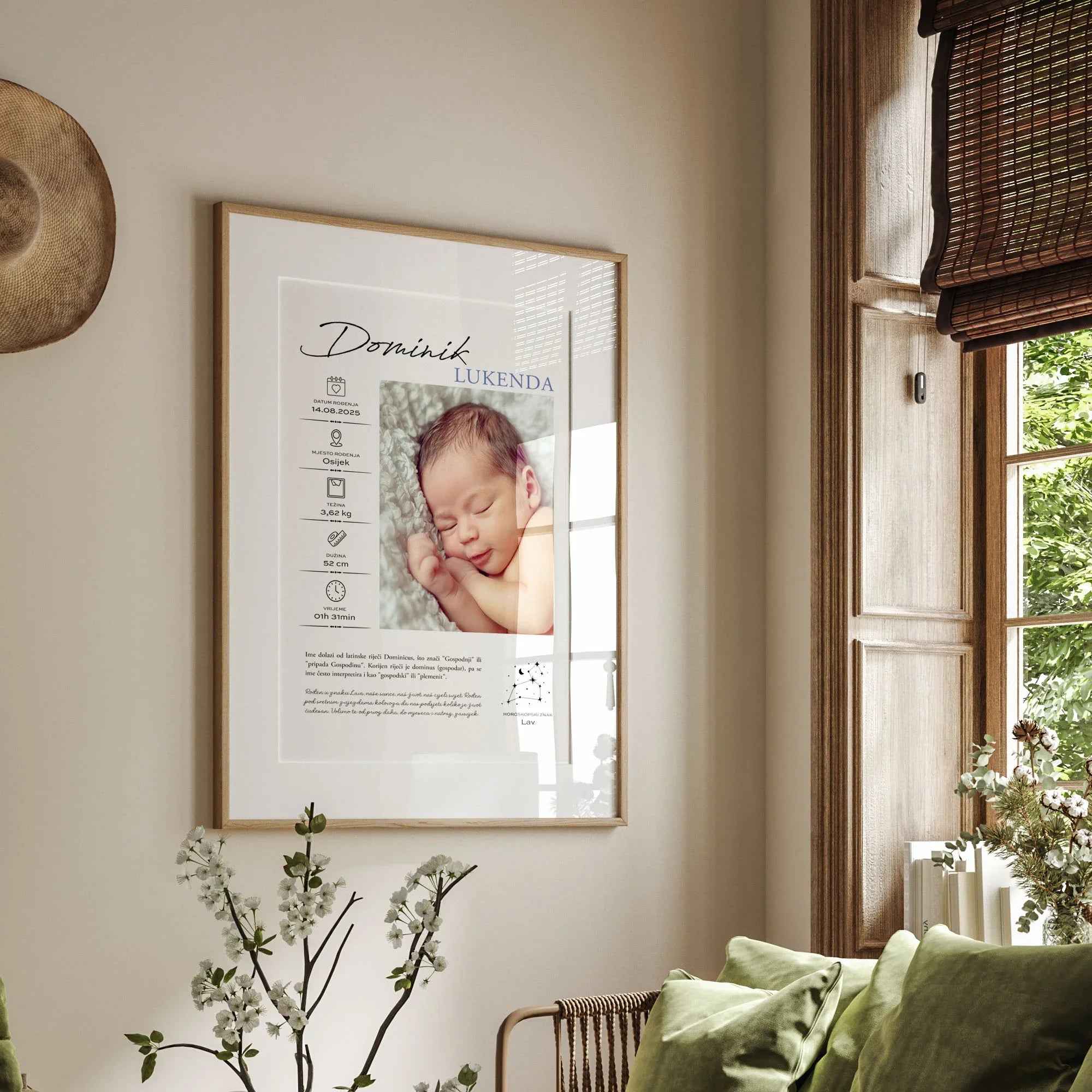 Djecji personalizirani portret rodenja DI ADORE