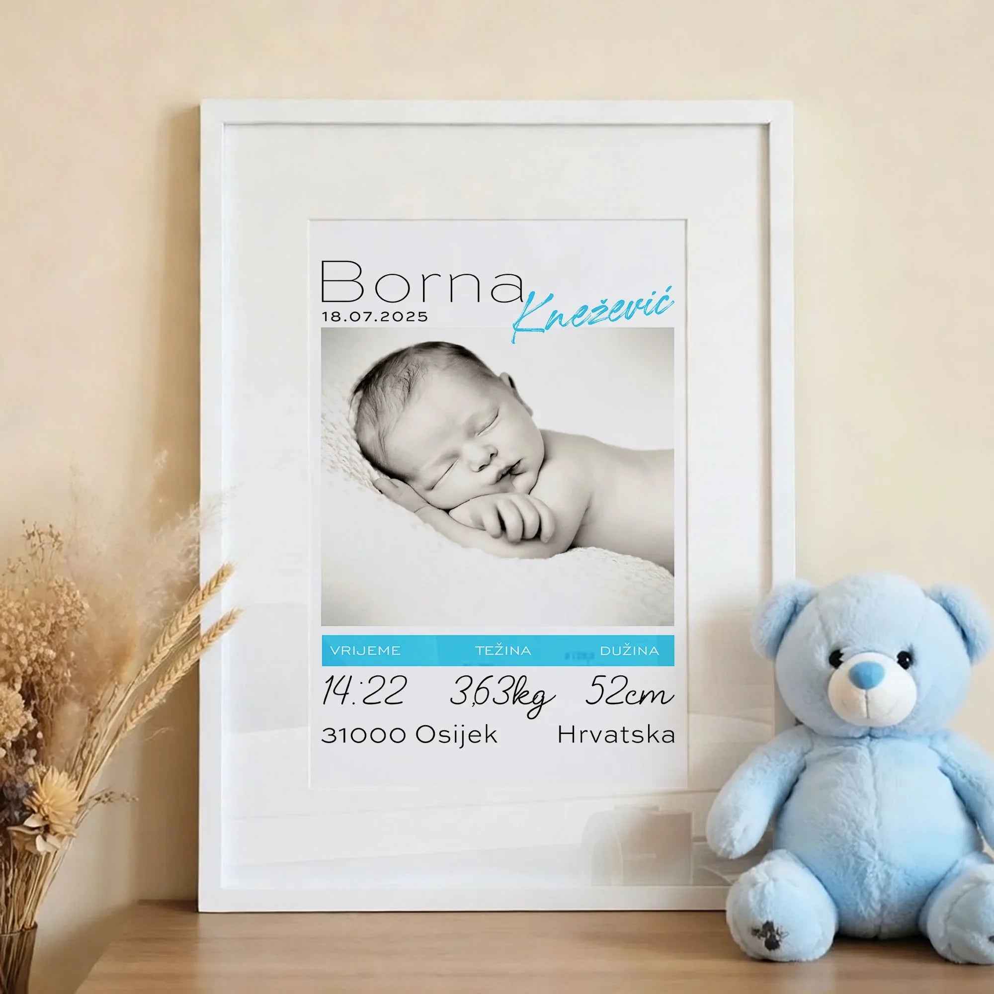 Djecji personalizirani portret rodenja DI ADORE