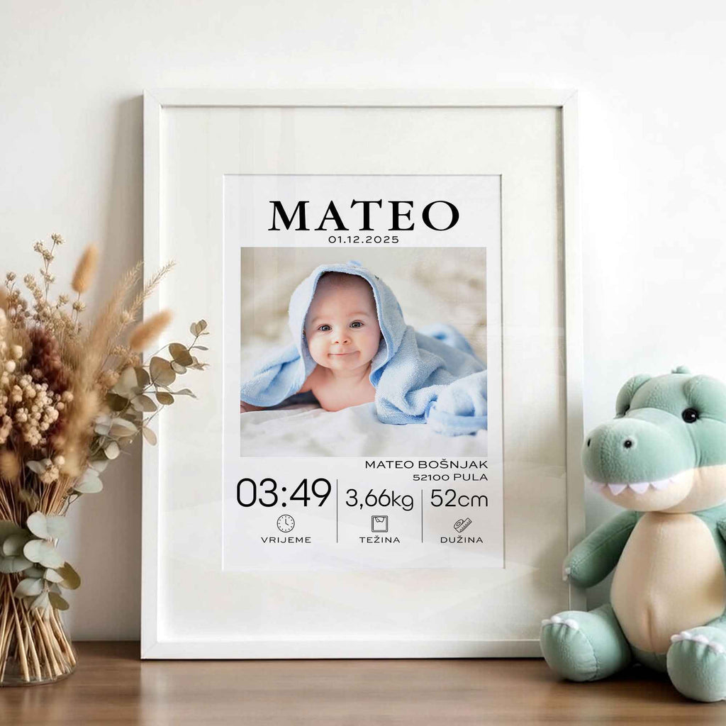 Djecji personalizirani portret rodjenja DI ADORE