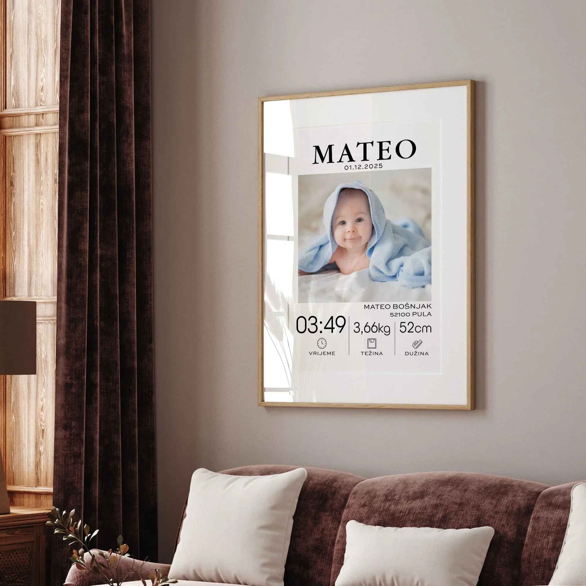Djecji personalizirani portret rodenja DI ADORE