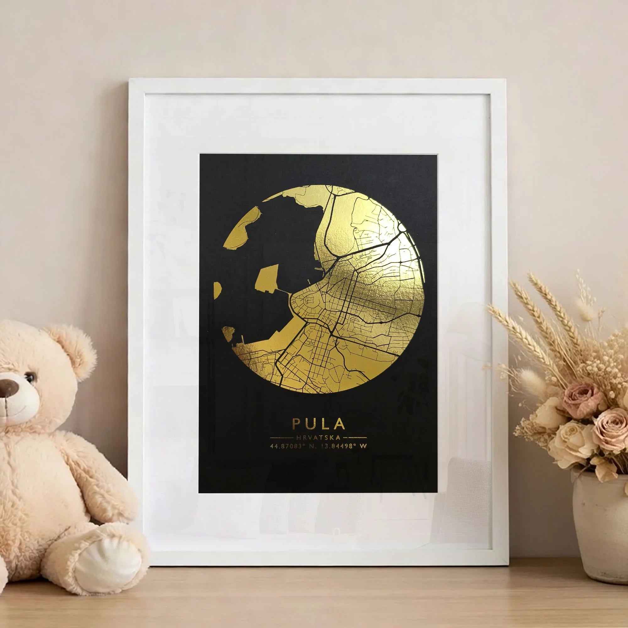 Karta gradova personalizirani metalik print DI ADORE