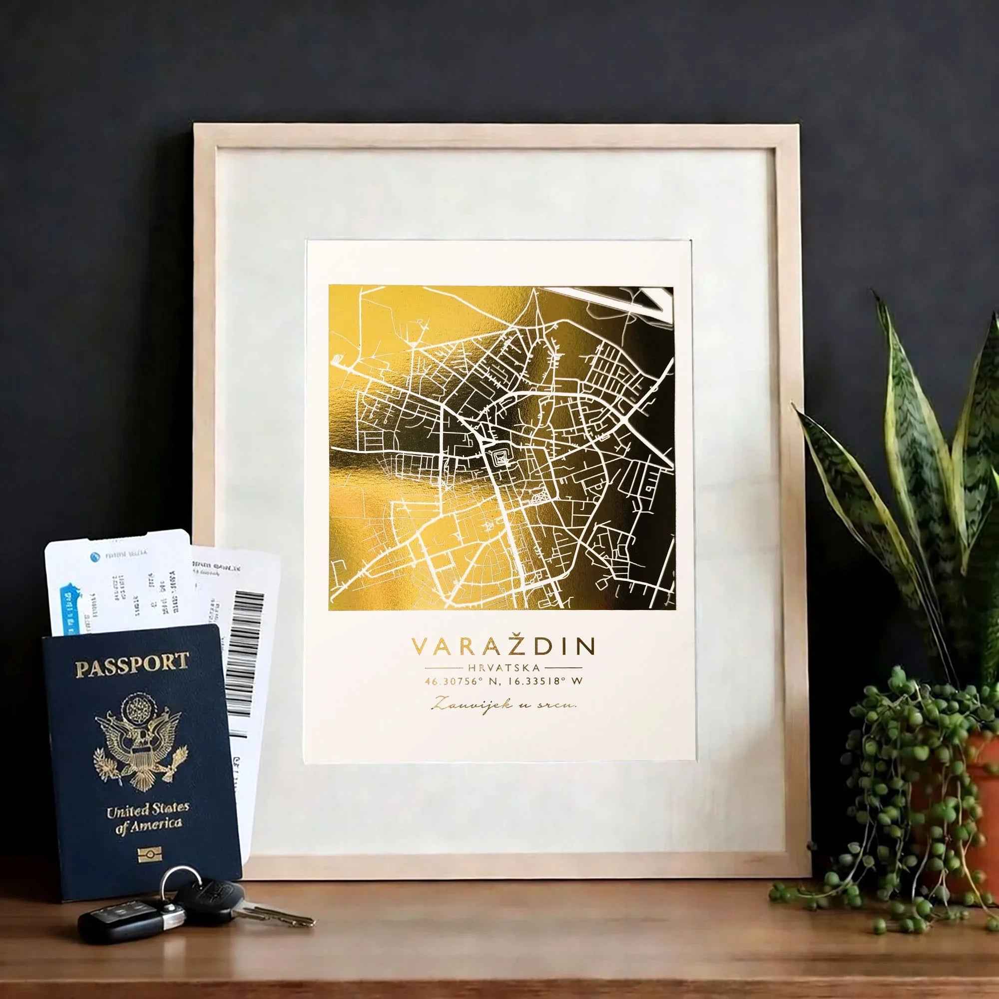 Karta gradova personalizirani metalik print DI ADORE