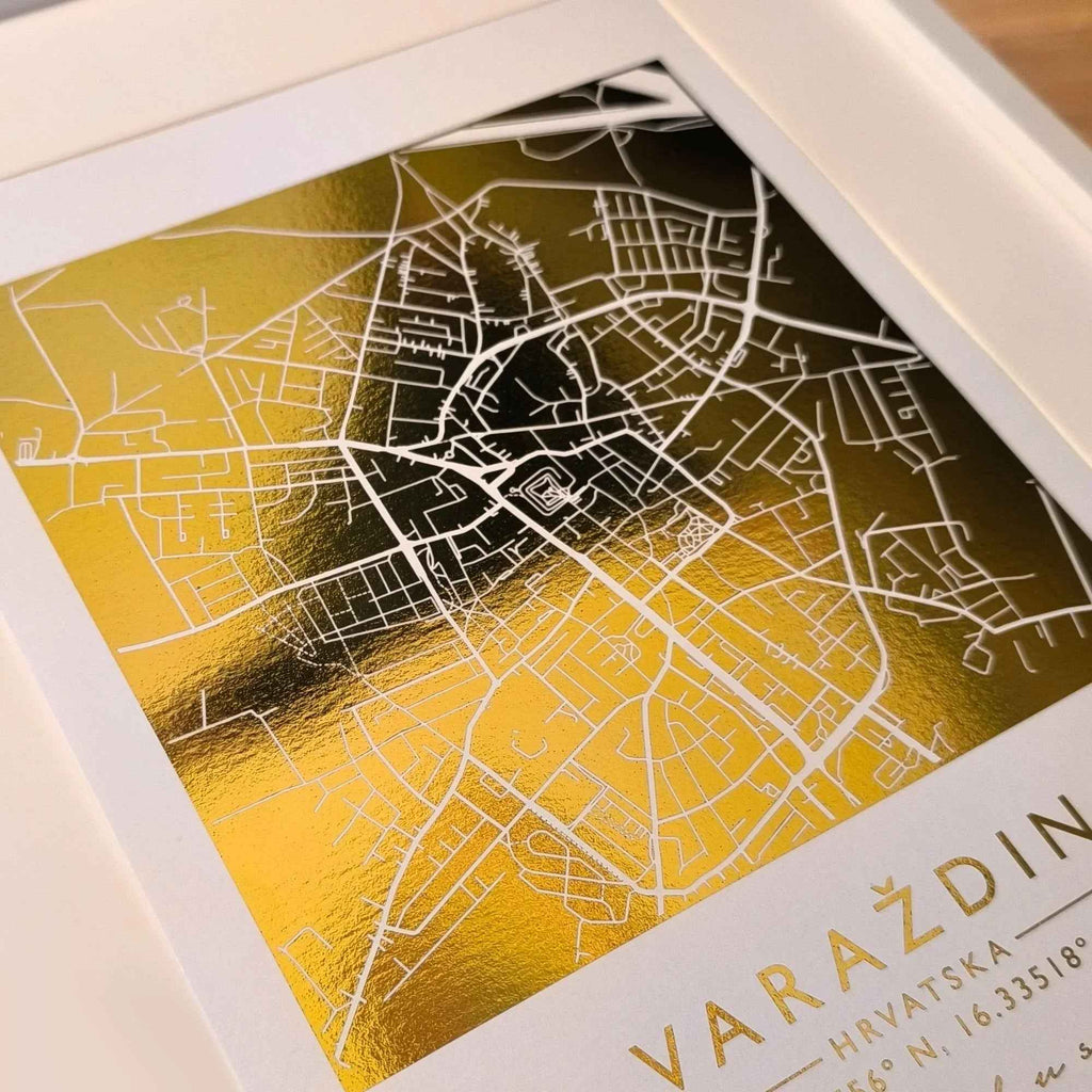 Karta gradova personalizirani metalik print DI ADORE