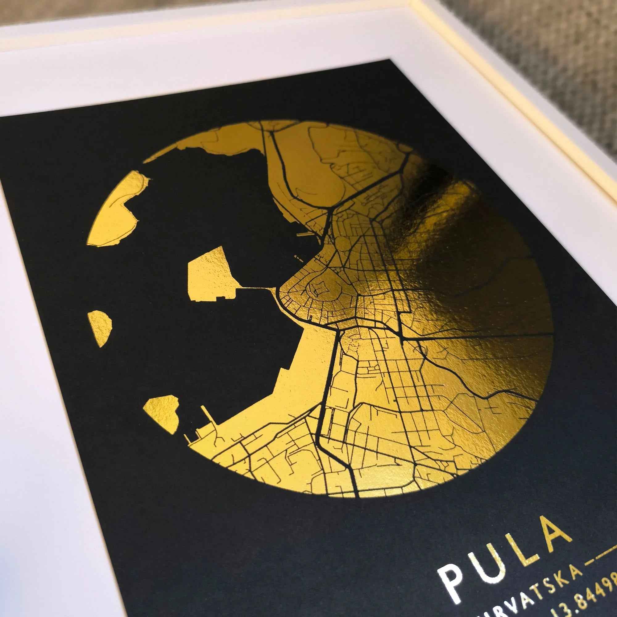 Karta gradova personalizirani metalik print DI ADORE