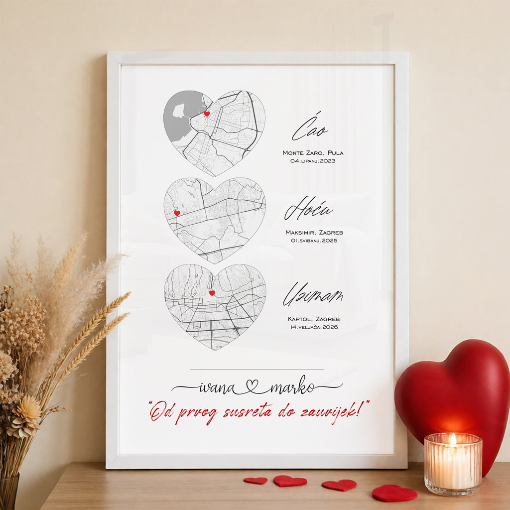 Karte gradova - personalizirani print V6