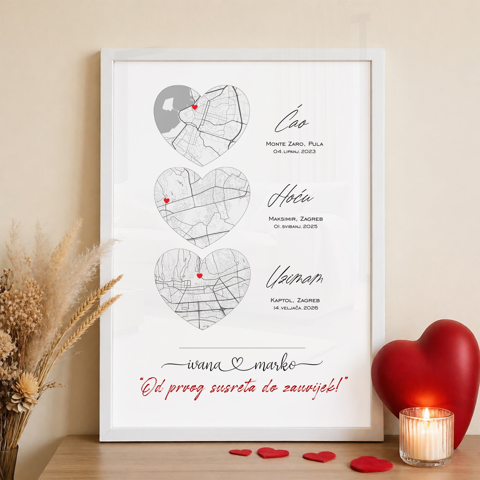 Karte gradova - personalizirani print V6