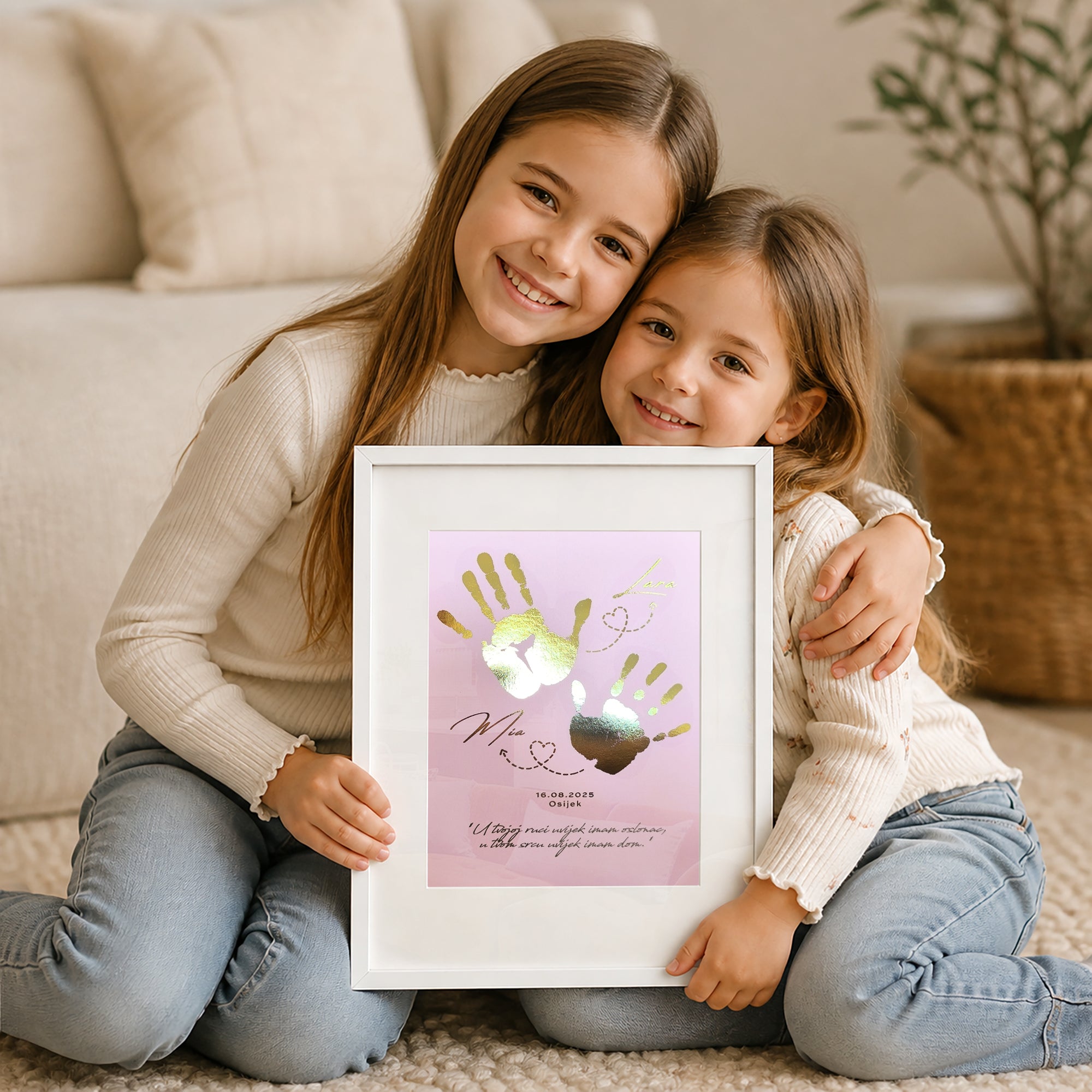 Dječji skupni otisci V2 - personalizirani metalik print sa strijelicama