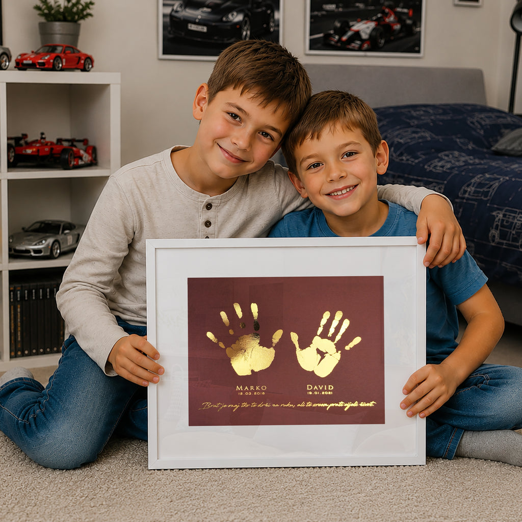 Dječji skupni otisci V1 - personalizirani metalik print
