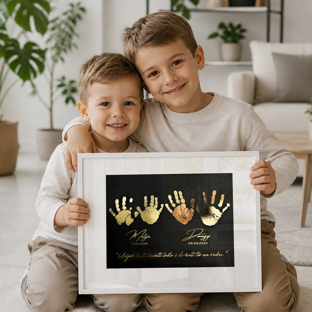 Dječji skupni otisci V1 - personalizirani metalik print