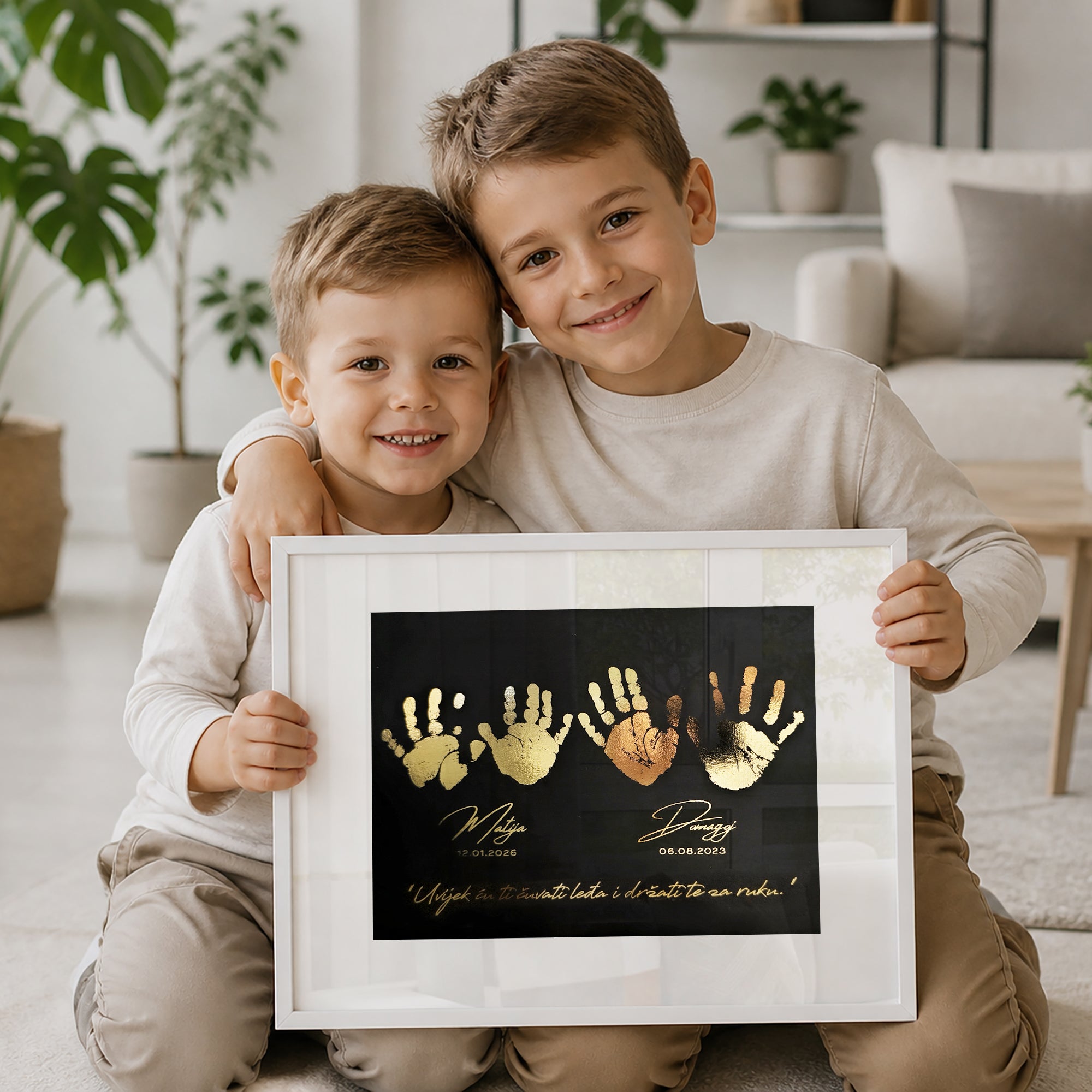 Dječji skupni otisci V1 - personalizirani metalik print