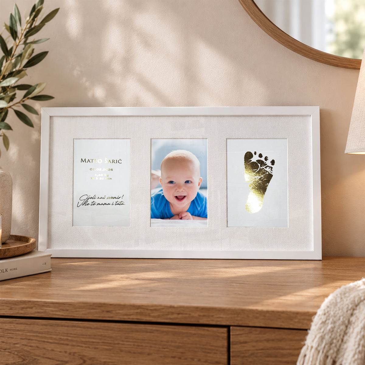 Dječji otisci - personalizirani metalik print sa fotografijom