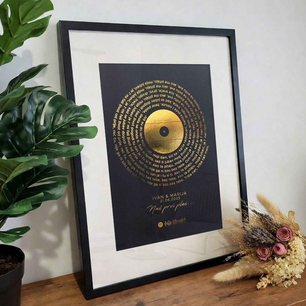 Stihovi pjesme metalic print ploca DI ADORE