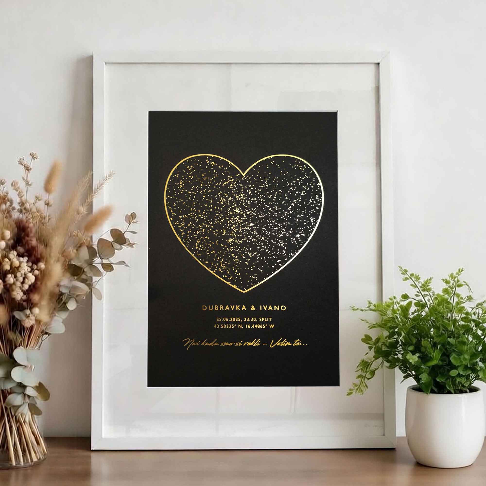 Zvjezdana karta personalizirani metalik print DI ADORE