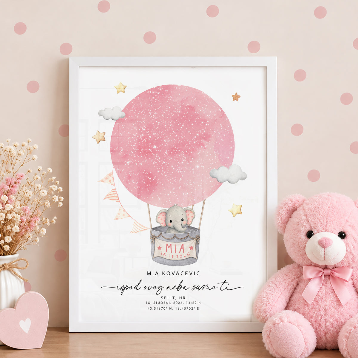 Zvjezdana karta za djecu V1 - personalizirani print