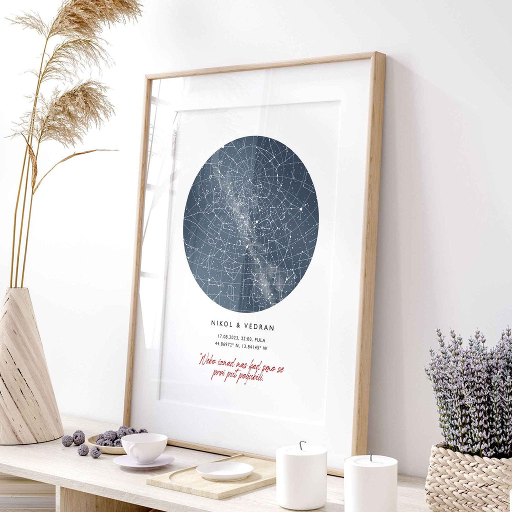 Zvjezdana karta personalizirani print DI ADORE